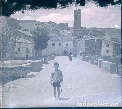 Antique Photography: VILLAROYA DE LOS PINOS TERUEL NEGATIVO ESTEROSCOPICO CELULOIDE