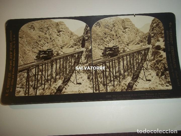 Fotograf&iacute;a antigua: FOTOGRAFIA ESTEREOSCOPICA,.PERU. PUENTE COFA. FERROCARRIL DE LA OROYA.