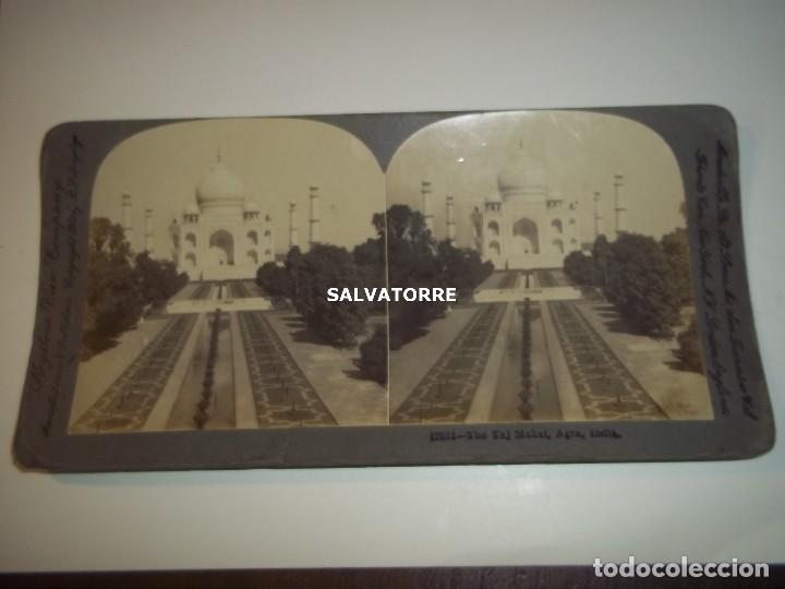 Fotografia antica: FOTOGRAFIA ESTEREOSCOPICA. TAJ MAHAL. KEYSTONE . 1902. INDIA.