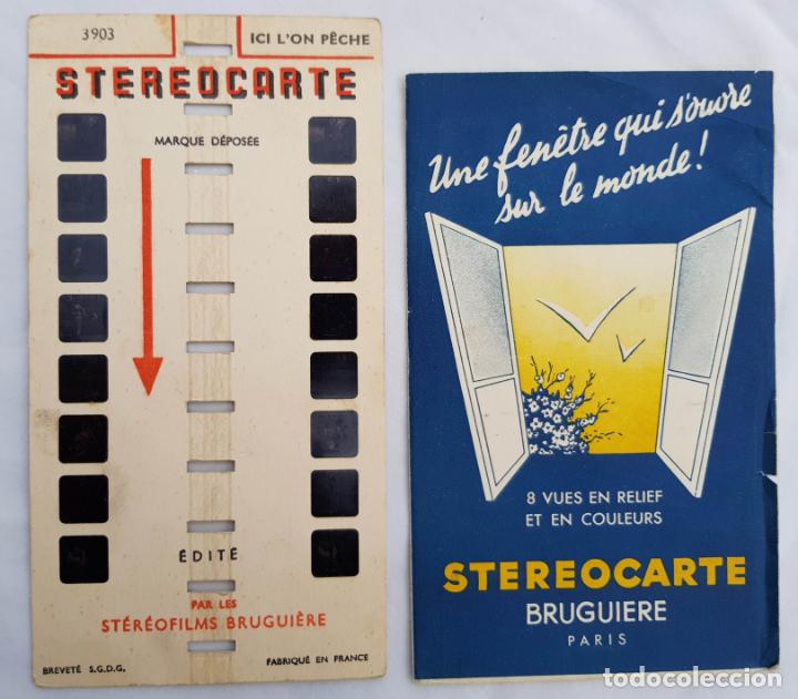 Fotograf&iacute;a antigua: STEREOCARTE, 8 vues en relief et en Couleurs. ICI L'ON P&Ecirc;CHE (Erotica) - N&ordm; 3903