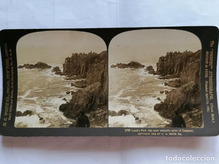Fotografia antica: FOTOGRAFIA ESTEREOSCOPICA, FIN DE LA TIERRA, EL PUNTO M&Aacute;S OCCIDENTAL DE INGLATERRA, A&Ntilde;O 1903, RARA