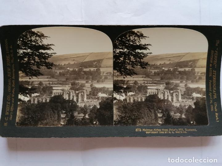 Fotografia antica: FOTOGRAFIA ESTEREOSCOPICA, MELROSE ABAD&Iacute;A DE LA COLINA DEL PRIOR, ESCOCIA , A&Ntilde;O 1903