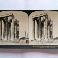 Fotografia antica: FOTOGRAFIA ESTEREOSCOPICA, TEMPLO DE JUPITER OLIMPICO, EL MAYOR DE LOS TEMPLOS GRIEGOS , AÑO 1903. Lote 207026375