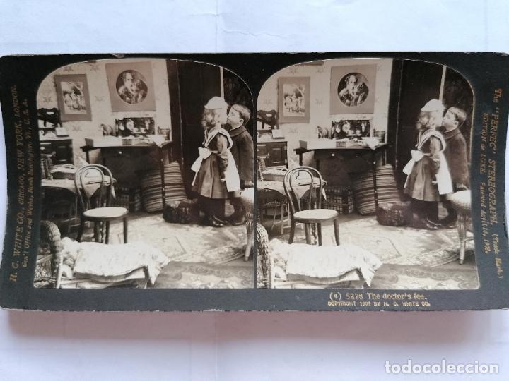 Fotografia antica: FOTOGRAFIA ESTEREOSCOPICA, LOS HONORARIOS DEL MEDICO , A&Ntilde;O 1903