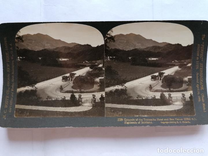 Fotografia antica: FOTOGRAFIA ESTEREOSCOPICA, GROUNDS OF THE TROSSACHS HOTEL AND BEN VENUE, INGLATERRA , A&Ntilde;O 1903