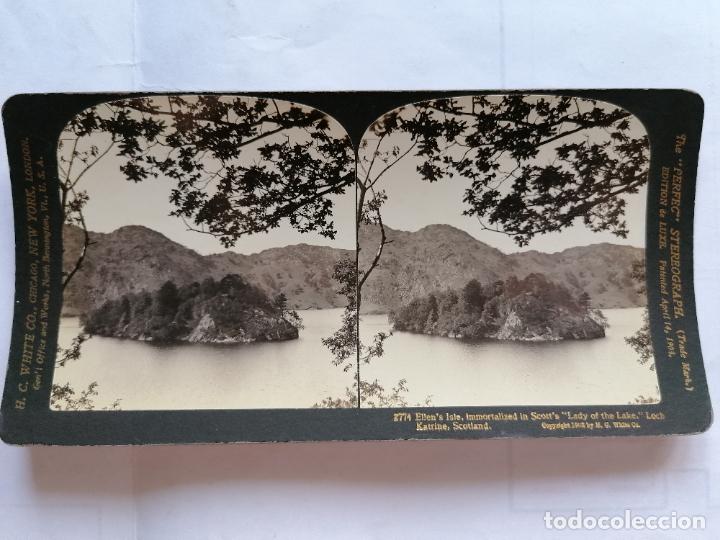 Fotografia antica: FOTOGRAFIA ESTEREOSCOPICA, ISLA DE ELLEN, LAGO DE KATRINE, INGLATERRA , A&Ntilde;O 1903