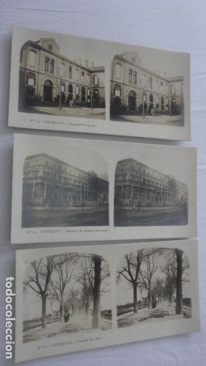 Fotografia antica: TRES ANTIGUAS FOTOGRAFIAS ESTEREOSCOPICAS.CASTELLON.COLECCION A.MARTIN.EDITOR.BARCELONA N&ordm; 10,12,13