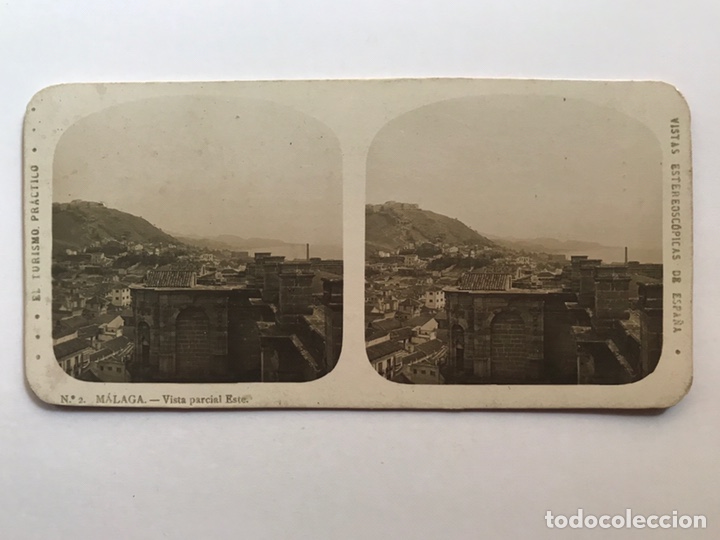 Fotografia antica: MALAGA. Fotograf&iacute;a Estereoscop&iacute;ca No.2, Vista Parcial Este. Cartas Corograficas de Espa&ntilde;a