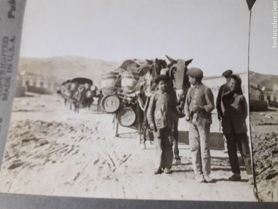 Photographie ancienne: FOTOGRIAF&Iacute;A ESTEREOSC&Oacute;PICA. ESPA&Ntilde;A. ANDALUCIA.NI&Ntilde;OS CARRETEROS CARRETERA ALMERIA