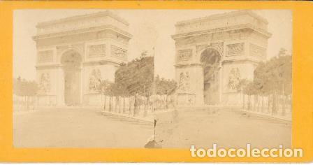 Photographie ancienne: FOTOGRAFIA ESTEREOSCOPICA PARIS ARCO DEL TRIUNFO. SOBRE 1890 - P-ESTEO-228