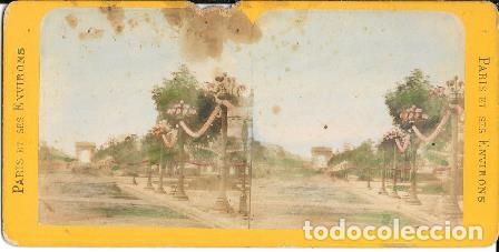 Photographie ancienne: FOTOGRAFIA ESTEREOSCOPICA PARIS, CAMPOS ELISEOS, SOBRE 1890 - P-ESTEO-234