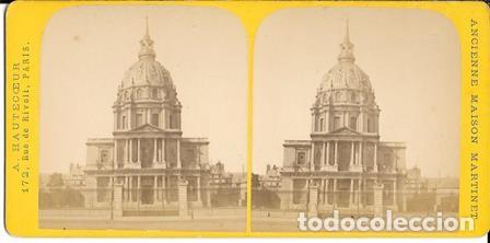 Photographie ancienne: FOTOGRAFIA ESTEREOSCOPICA PARIS, D&ocirc;ME DES INVALIDES, SOBRE 1890 - P-ESTEO-235