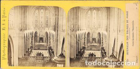Fotograf&iacute;a antigua: FOTOGRAFIA ESTEREOSCOPICA PARIS, INTERIEUR DES SANT GERMAIN L'AUXERROIS, SOBRE 1890 - P-ESTEO-237