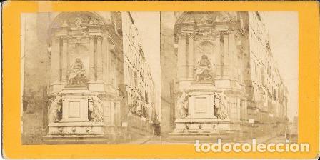 Fotograf&iacute;a antigua: FOTOGRAFIA ESTEREOSCOPICA PARIS, FONTAINE MOLIERE. SOBRE 1880 - P-ESTEO-245