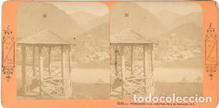 Antique Photography: FOTOGRAFIA ESTEREOSCOPICA SUIZA INTERLACKEN & LA JUNGFRAU PRIS DU PAVILLON SOBRE 1880 - P-ESTEO-250