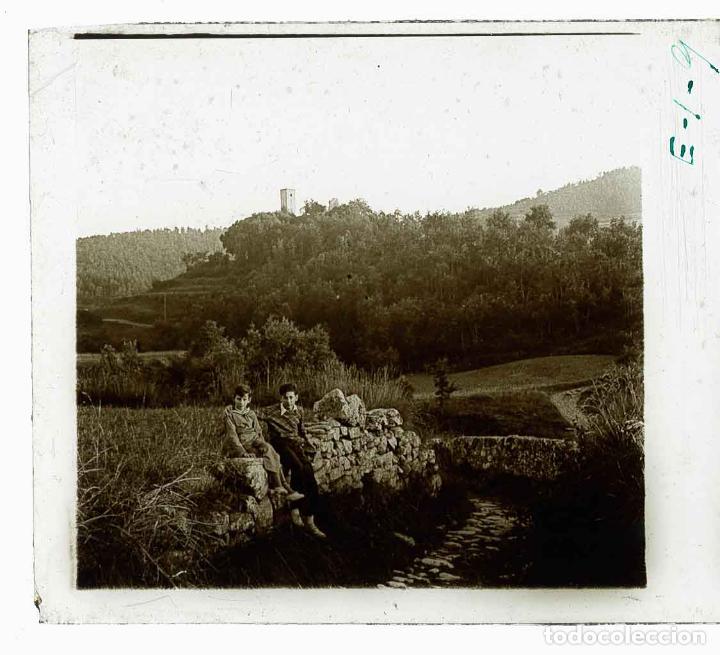 Photographie ancienne: Paisaje. Camino y dos ni&ntilde;os. c.1925