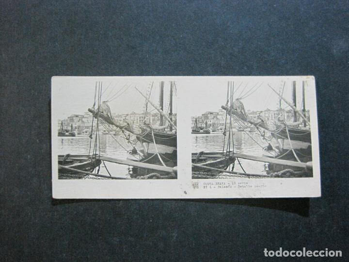 Photographie ancienne: PALAMOS-DETALLE PUERTO-RELLEV N&ordm; 6-FOTO ESTEREOSCOPICA-VER FOTOS-(74.124)