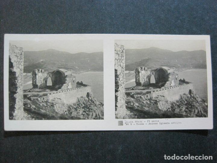 Photographie ancienne: TOSSA-RUINAS IGLESIA ANTIGUA-RELLEV N&ordm; 8-FOTO ESTEREOSCOPICA-VER FOTOS-(74.126)
