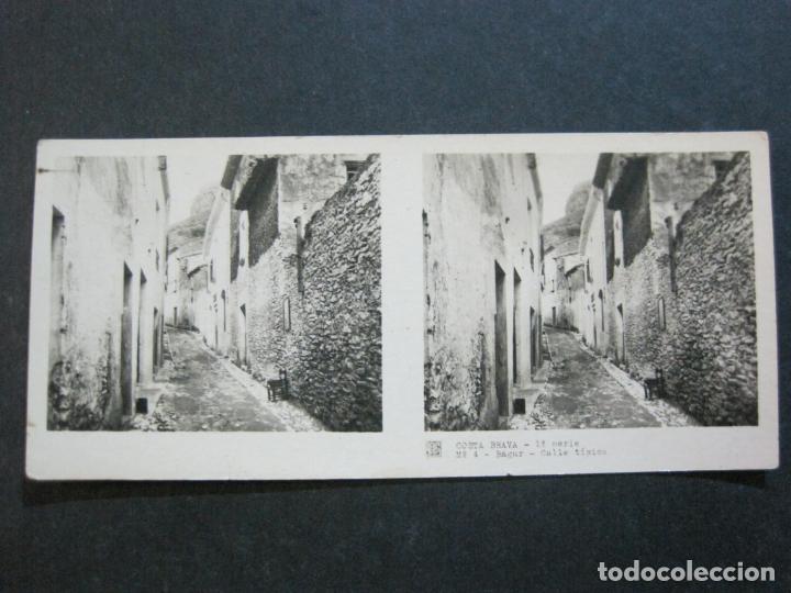 Fotograf&iacute;a antigua: BAGUR-CALLE TIPICA-RELLEV N&ordm; 4-FOTO ESTEREOSCOPICA-VER FOTOS-(74.130)