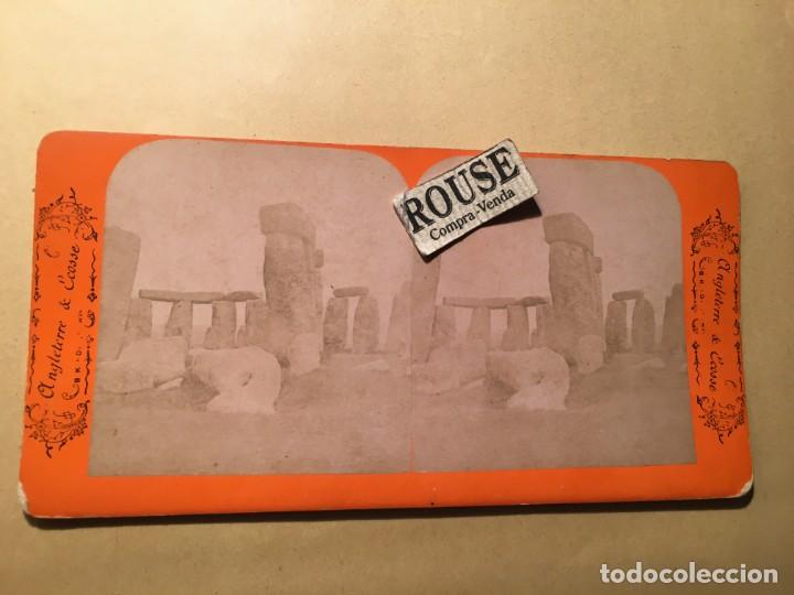 Photographie ancienne: ANTIGUA FOTOGRAFIA ESTEREOSCOPICA - TEMPLE DRUIDIGUE STONCHENGE -ANGLETERRE & ECOSSE