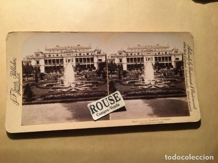 Photographie ancienne: FRANKFORT - ANTIGUA FOTOGRAFIA ESTEREOSCOPICA - PALM GARDENS , FRANKFORT . GERMANY