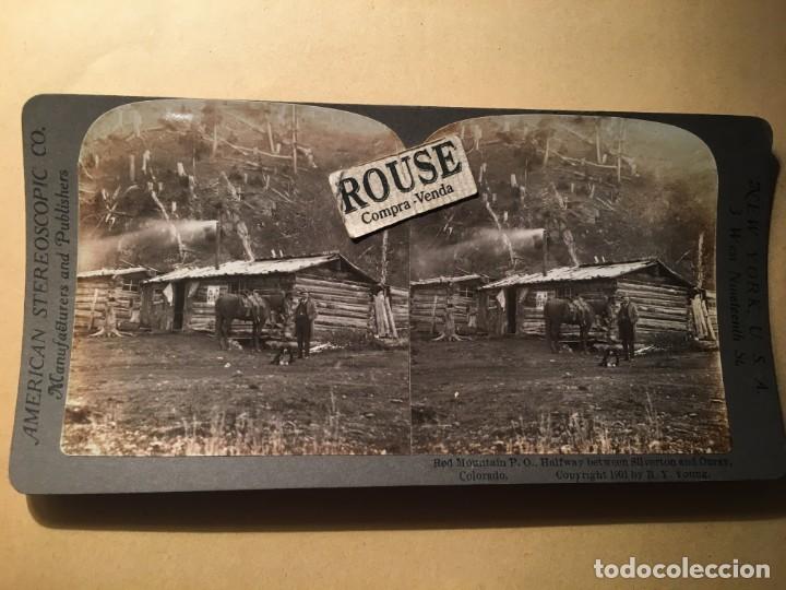 Photographie ancienne: COLORADO - ANTIGUA FOTOGRAFIA ESTEREOSCOPICA , RED MOUNTAIN P.O. HALFWAY BETWEEN SILVERTON AND OURAY