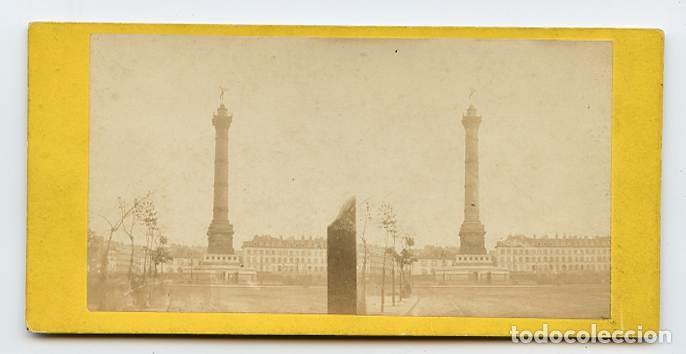 Fotografia antica: Estereosc&oacute;pica. Columna votiva y plaza