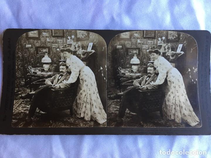 Fotografia antica: Between his pipe and his wife man Perfec H. C. White Co 1903