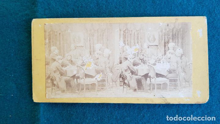 Photographie ancienne: FOTOGRAFIA ESTEREOSCOPICA DE ESCENA PEGADA SOBRE CARTON - RW