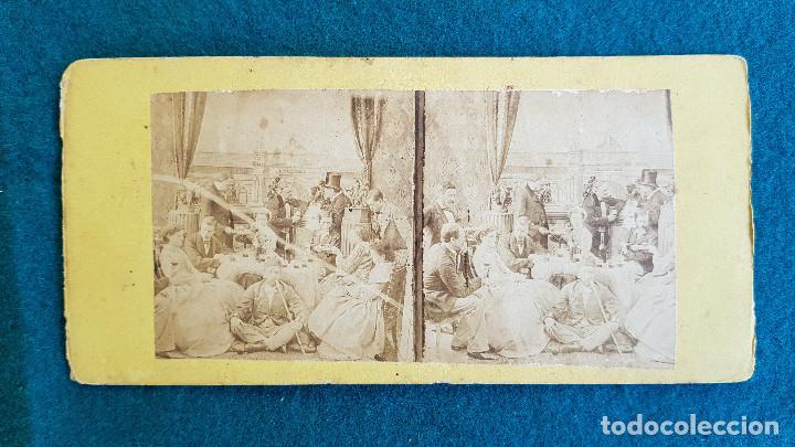 Photographie ancienne: FOTOGRAFIA ESTEREOSCOPICA DE ESCENA PEGADA SOBRE CARTON - RW