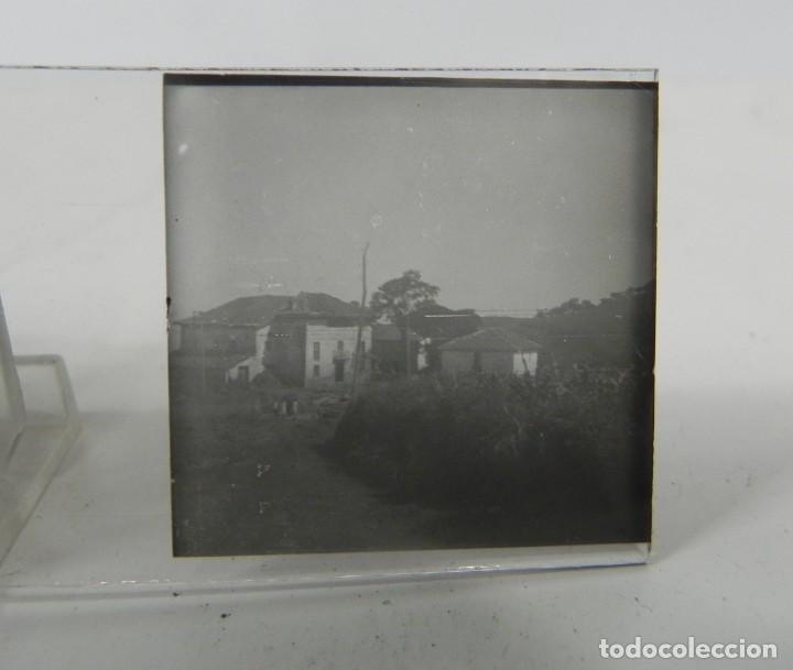 Photographie ancienne: FOTOGRAFIA ESTEREOSCOPICA DE PUEBLO ESPA&Ntilde;OL, REALIZADA EN CRISTAL, NO LOCALIZADA, MIDE 10,5 X 4,5 CM