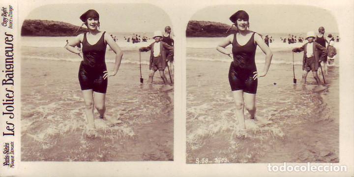 Photographie ancienne: estereoscopica PARIS STEREO Les Jolies Baigneuses