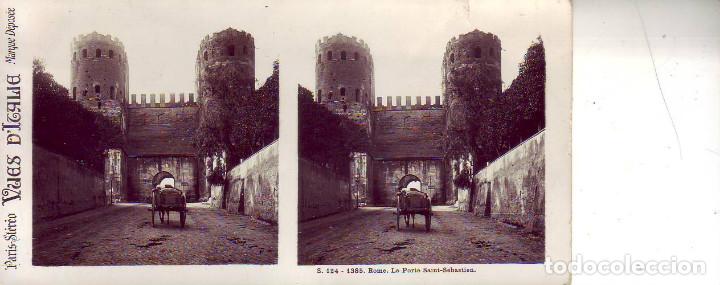 Photographie ancienne: estereoscopica PARIS STEREO Rome La Porte Saint-Sebastien