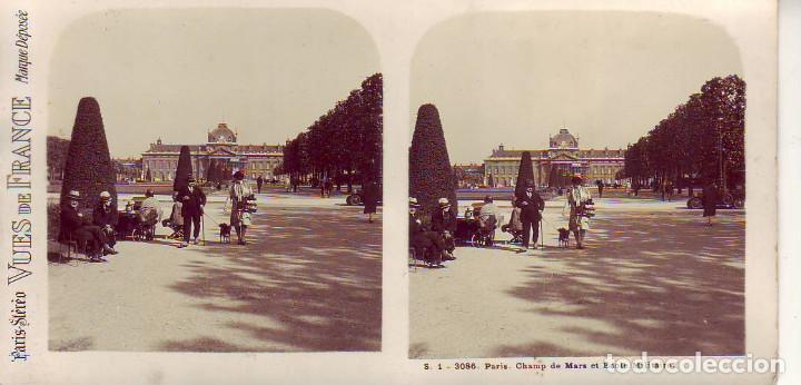 Photographie ancienne: estereoscopica PARIS STEREO Paris. Champs de Mars et Ecole Militaire