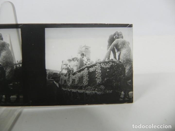 Fotografia antiga: FOTOGRAFIA ESTEREOSCOPICA NO LOCALIZADA, CARNAVAL, REALIZADA EN CRISTAL, MIDE 10,5 X 4,5 CMS