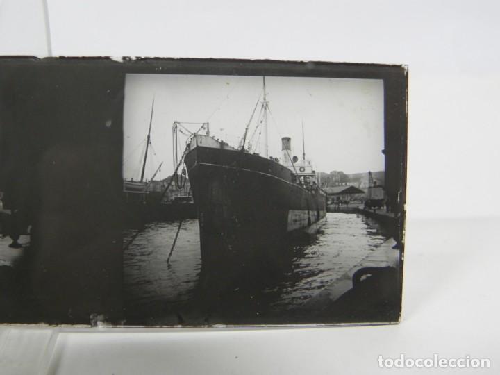 Photographie ancienne: FOTOGRAFIA ESTEREOSCOPICA NO LOCALIZADA, BARCO EN PUERTO, REALIZADA EN CRISTAL, MIDE 10,5 X 4,5 CMS