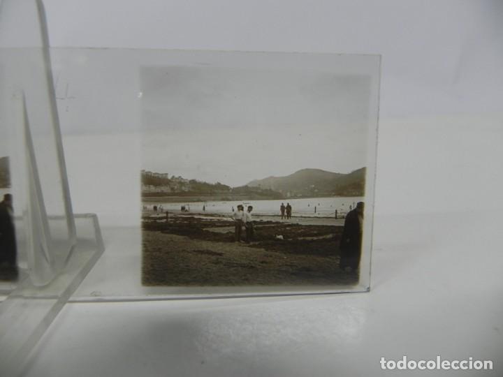 Photographie ancienne: FOTOGRAFIA ESTEREOSCOPICA NO LOCALIZADA, PLAYA DEL NORTE DE ESPA&Ntilde;A, REALIZADA EN CRISTAL, MIDE 10,5