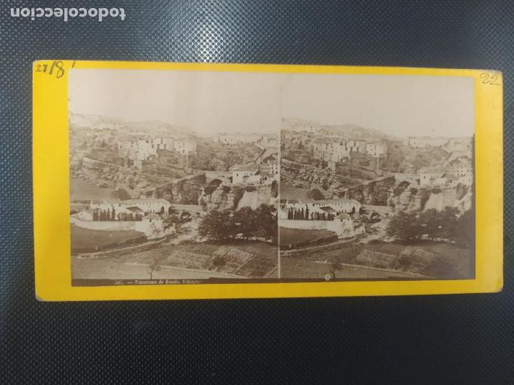 Fotograf&iacute;a antigua: ANTIGUA FOTOGRAFIA ESTEREOSCOPICA MALAGA PANORAMA PANORAMICA DE RONDA