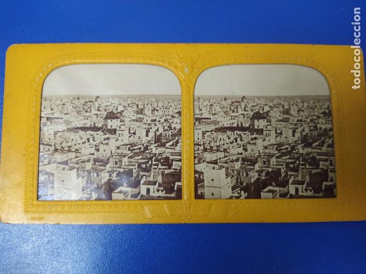 Fotograf&iacute;a antigua: ANTIGUA FOTOGRAFIA ESTEREOSCOPICA CADIZ VISTA GENERAL