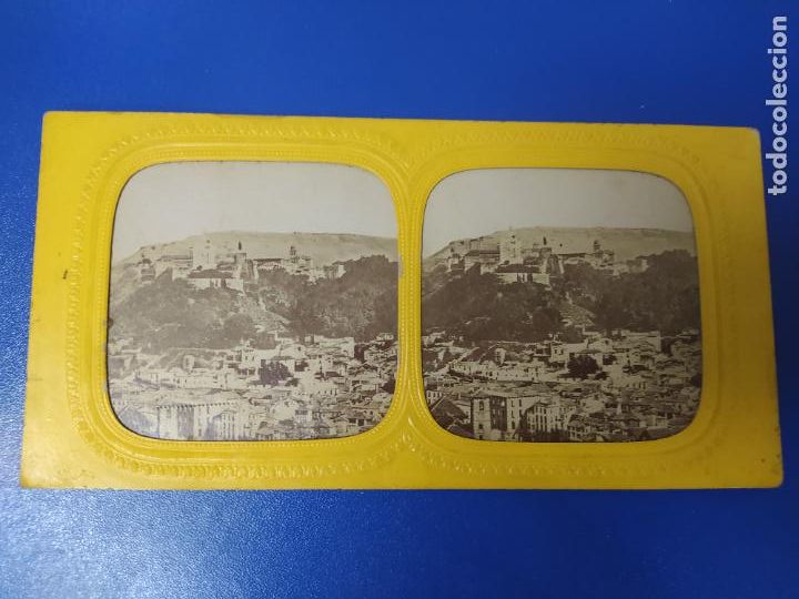 Fotograf&iacute;a antigua: ANTIGUA FOTOGRAFIA ESTEREOSCOPICA GRANADA VISTA GENERAL