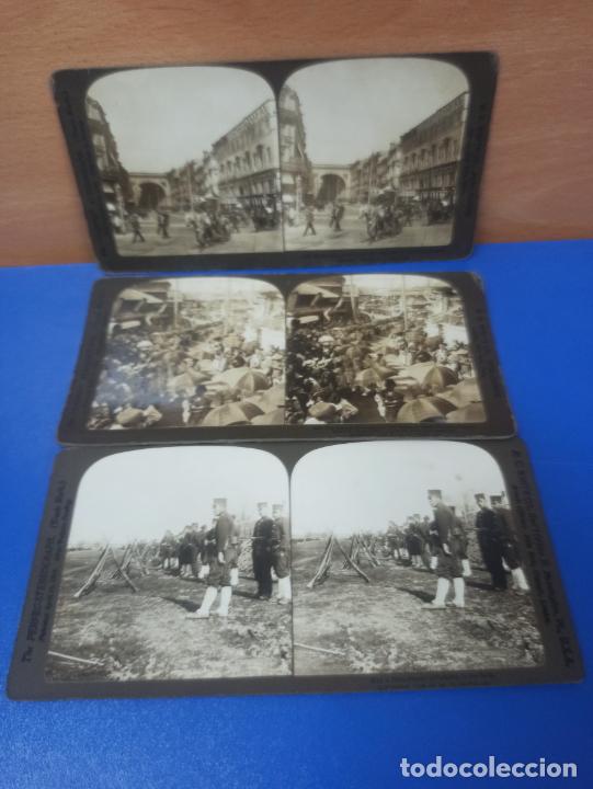 Photographie ancienne: LOTE 3 FOTOGRAFIAS ESTEREOSCOPICAS THE PERFEC STEREOGRAPH TRADE MARK 1903