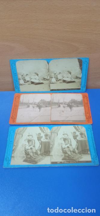 Photographie ancienne: LOTE 3 FOTOGRAFIAS ESTEREOSCOPICAS - COLLECTION E H PARIS