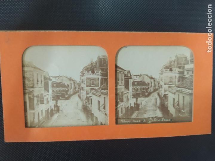 Photographie ancienne: ANTIGUA FOTOGRAFIA ESTEREOSCOPICA CALLE DE GIBRALTAR