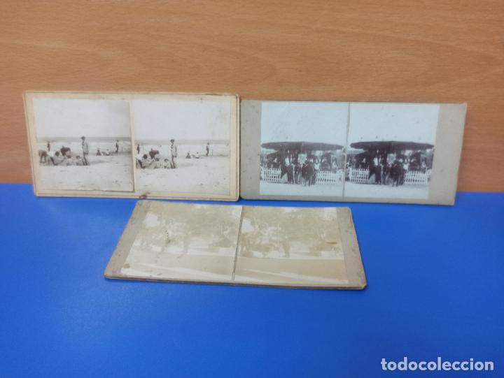 Photographie ancienne: LOTE 3 FOTOGRAFIAS ESTEREOSCOPICAS ANTIGUAS - A IDENTIFICAR