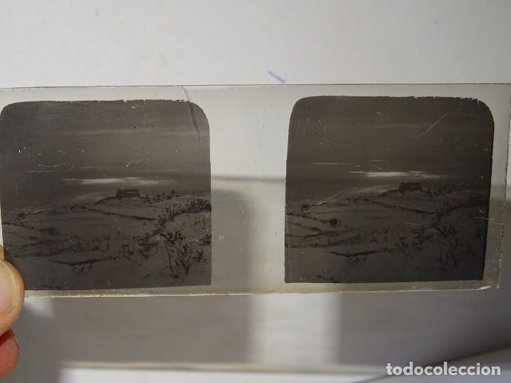 Photographie ancienne: (M19) PLACA DE CRSITAL ESTEROSC&Oacute;PICA - PAISAJE DE MONTA&Ntilde;A, 10,5X4,5CM, SE&Ntilde;ALES DE USO NORMALES