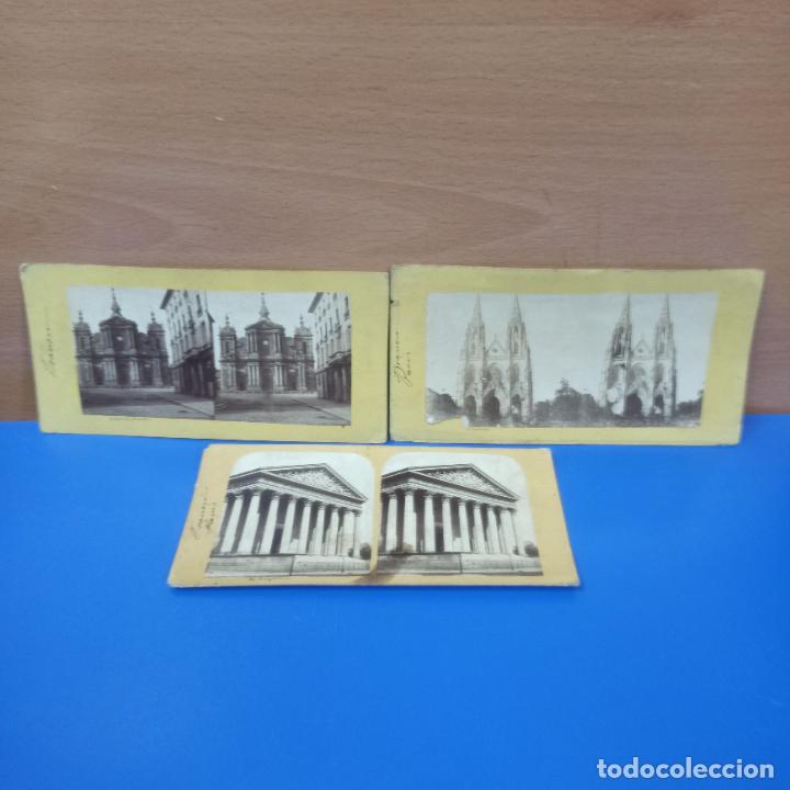 Photographie ancienne: LOTE 3 FOTOGRAFIAS ESTEREOSCOPICAS ANTIGUAS DIFERENTES - FRANCIA Y PARIS
