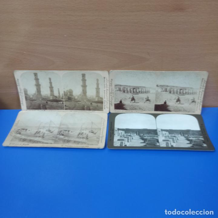 Photographie ancienne: LOTE 4 FOTOGRAFIAS ESTEREOSCOPICAS ANTIGUAS DIFERENTES - EGIPTO