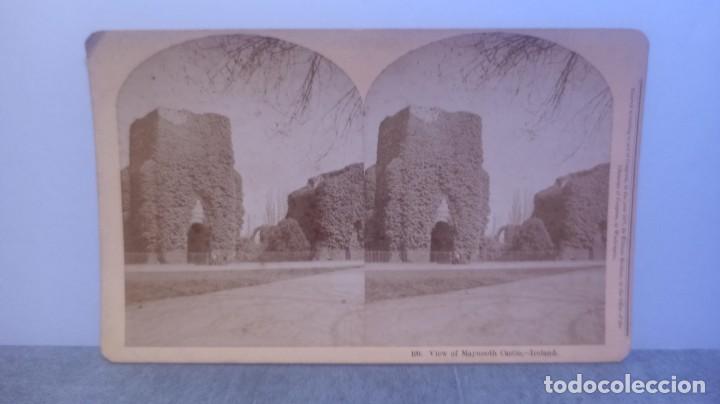 Antique Photography: FOTOGRAFIA ESTEREOSCOPICA IRELAND - VIEW OF MAYNOOTH CASTLE