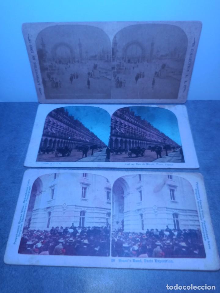 Antique Photography: LOTE 3 FOTOGRAFIAS ESTEREOSCOPICAS DE PARIS - A IDENTIFICAR