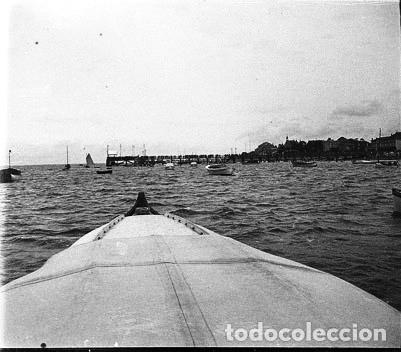 Fotograf&iacute;a antigua: REGATAS NEGATIVO CRISTAL ESTEREOSCOPICO 4,5 X 10 CM.